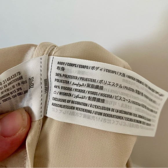 Abercrombie and Fitch Sloane Satin Tailored Wide Leg Pants Champagne Size 30/10 - Picture 4 of 7